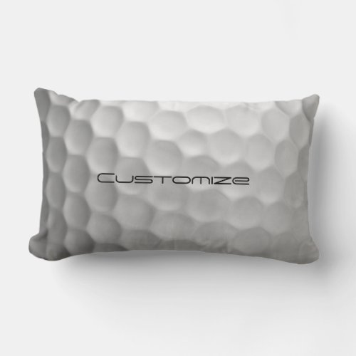 Golf Ball with Personalized Text Lumbar Pillow
