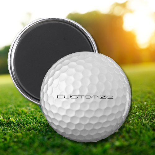 Golf Ball with Personalized Text Magnet