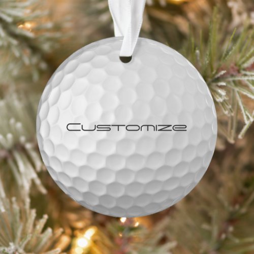 Golf Ball with Personalized Text Ornament