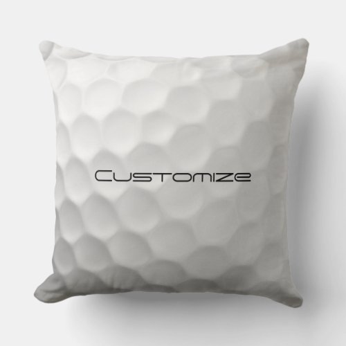 Golf Ball with Personalized Text Throw Pillow