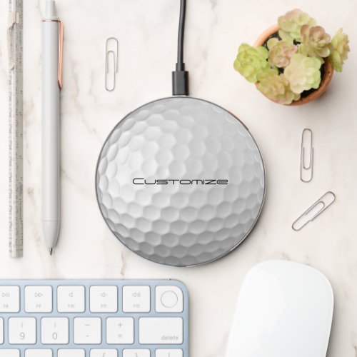 Golf Ball with Personalized Text Wireless Charger