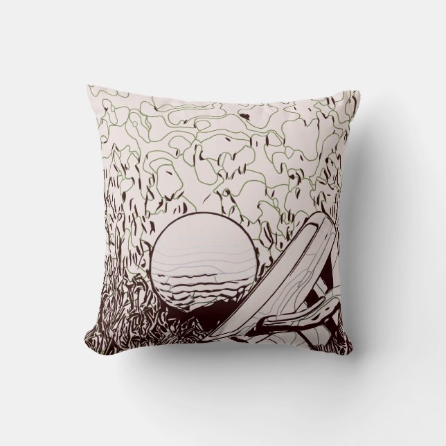 Golf ball with putter throw pillow (Front)