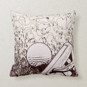 Golf ball with putter throw pillow