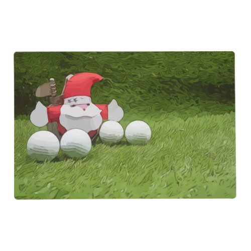 Golf ball with Santa Claus are on Christmas Party Placemat
