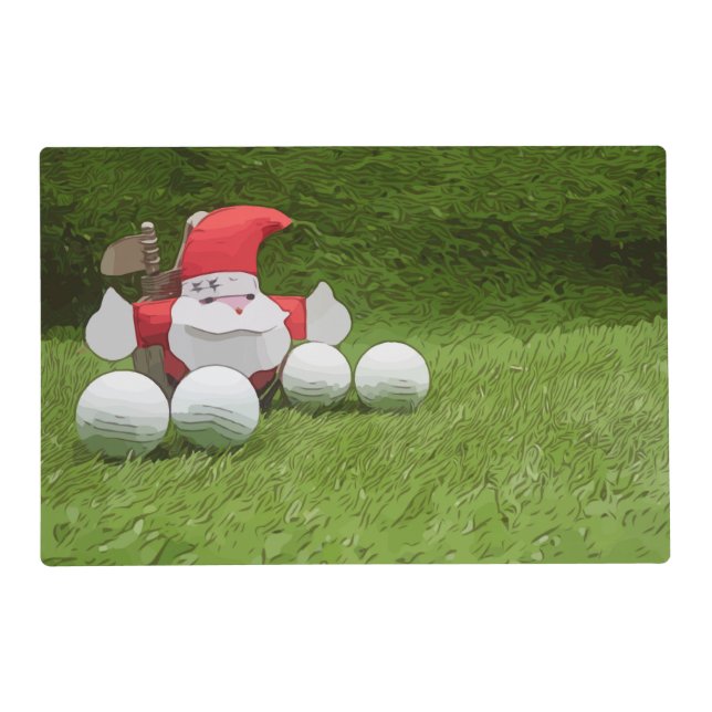 Golf ball with Santa Claus are on Christmas Party Placemat (Front)