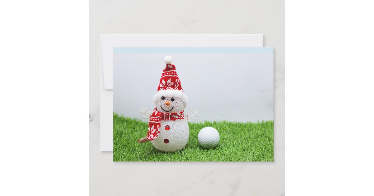 Golf Ball With Snowman Are For Golfers Christmas Invitation Zazzle 