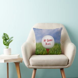 Golf Ball With Text Throw Pillow
