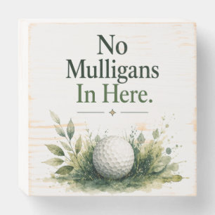 Golf ball with text watercolor wooden box sign
