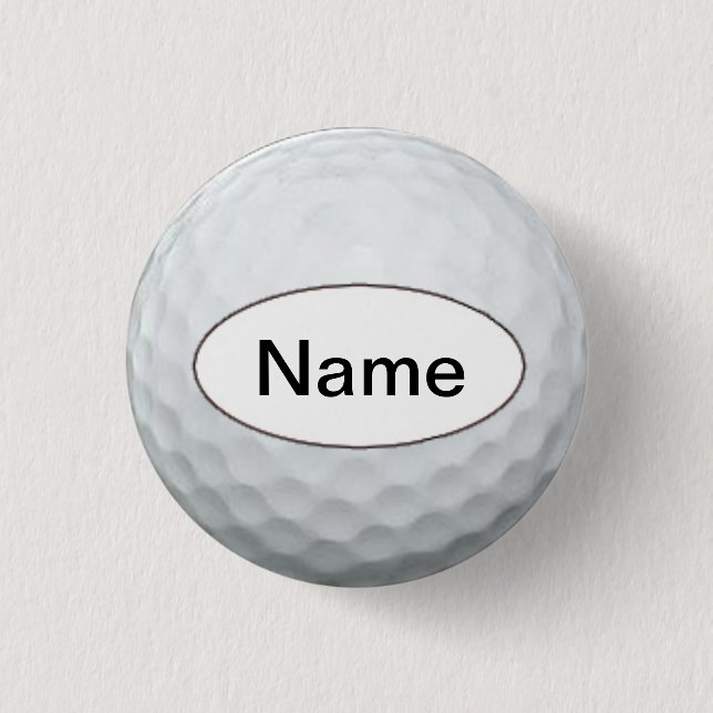 golf ball with your name on it button (Front)