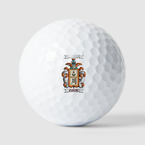 Golf Ball Zhou Surname And Shield