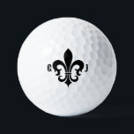 Golf Balls<br><div class="desc">Custom Elegant Golf Fleur De Lis Design by Edward Eksi. Easy modification of INITIALS and TEXTS for your needs.</div>