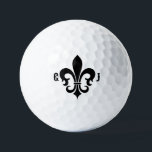 Golf Balls<br><div class="desc">Custom Elegant Golf Fleur De Lis Design by Edward Eksi. Easy modification of INITIALS and TEXTS for your needs.</div>
