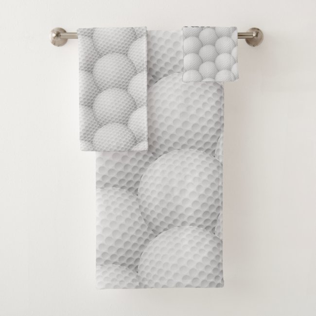 Golf Balls Abstract Design Bath Towel Set