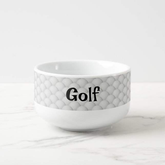 Golf Balls Abstract Design Soup Bowl Mug (Front)
