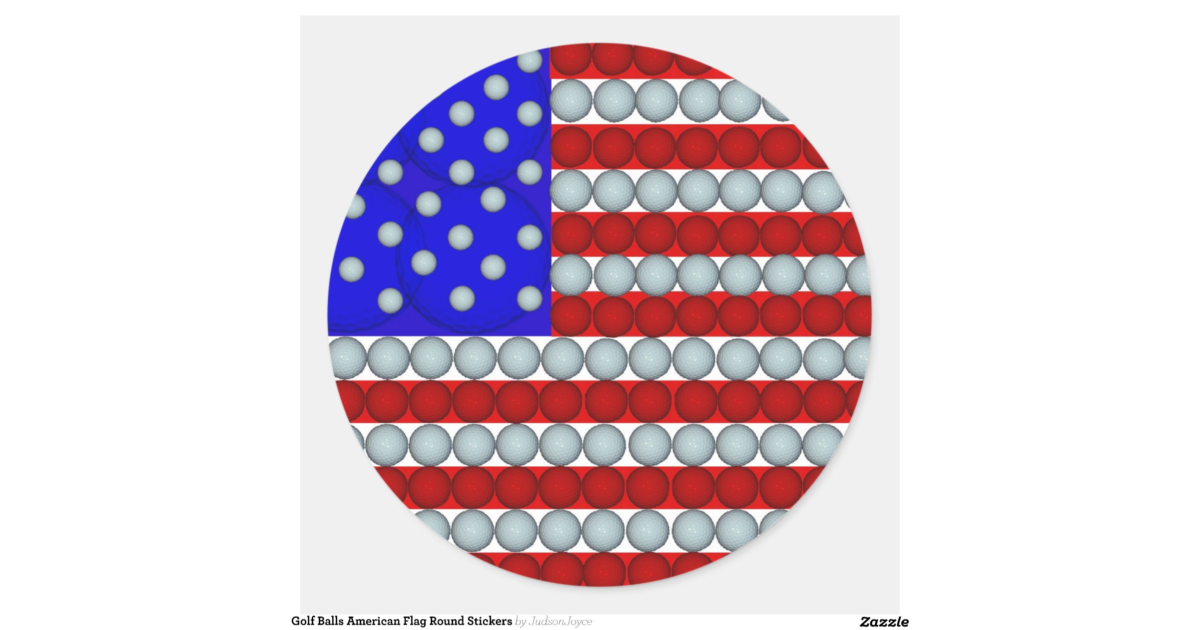 golf_balls_american_flag_round_stickers ...