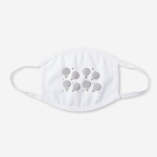 Golf Balls and Tee White Cotton Face Mask (Front)