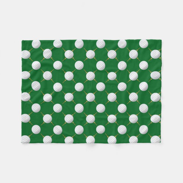 Golf balls and Tees on Green Fleece Blanket (Front (Horizontal))