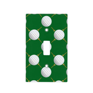 Golf balls and Tees on Green Light Switch Cover