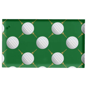 Golf balls and Tees on Green Place Card Holder