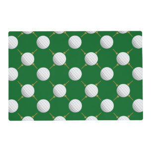 Golf balls and Tees on Green Placemat