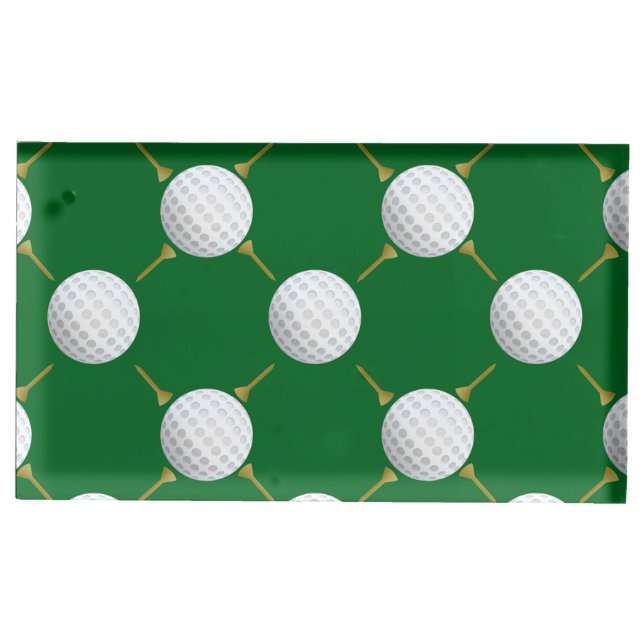 Golf balls and Tees on Green Table Number Holder (Front)