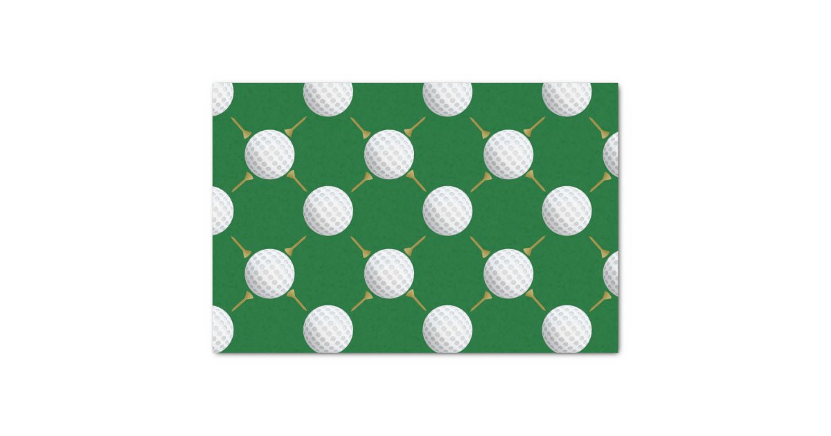 Golf balls and Tees on Green Tissue Paper Zazzle