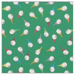Golf Balls and Tees Print Fabric