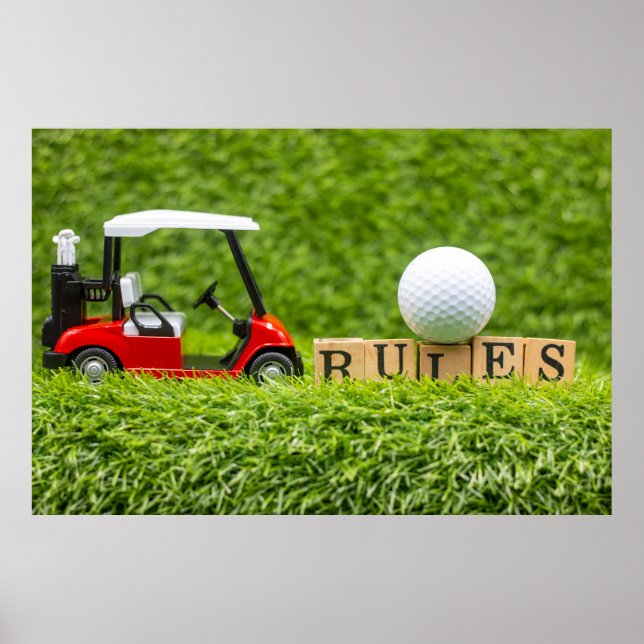 Golf Balls are on green grass Poster (Front)