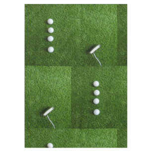 Golf Balls are on green grass Tablecloth