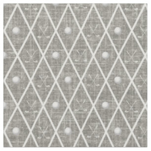 Golf Balls & Clubs Argyle on Medium Gray Fabric