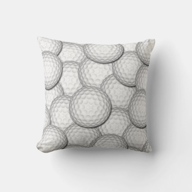 Golf Balls Collage Throw Pillow (Front)
