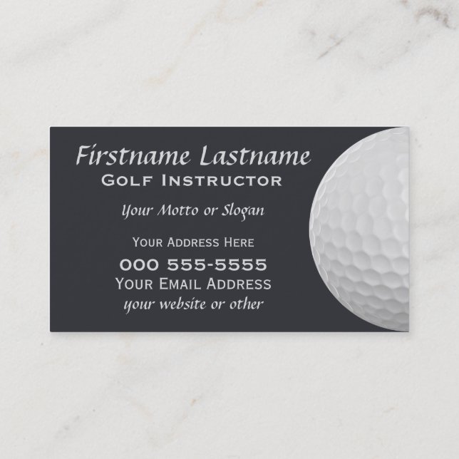 Golf Balls custom business cards (Back)