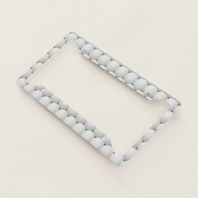 Golf Balls Design License Plate Frame