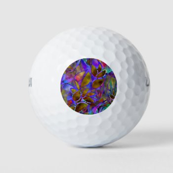 Golf Balls Floral Abstract Stained Glass by Medusa81 at Zazzle