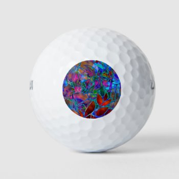 Golf Balls Floral Abstract Stained Glass by Medusa81 at Zazzle