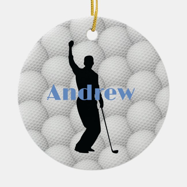 Golf Balls Golfer Abstract Design Ceramic Ornament