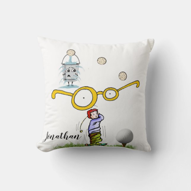 Golf Balls Golfer Throw Pillow  (Front)