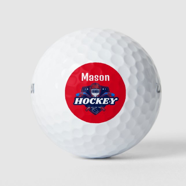 Golf Balls Hockey Gear - Personalized -Add Name  (Front)