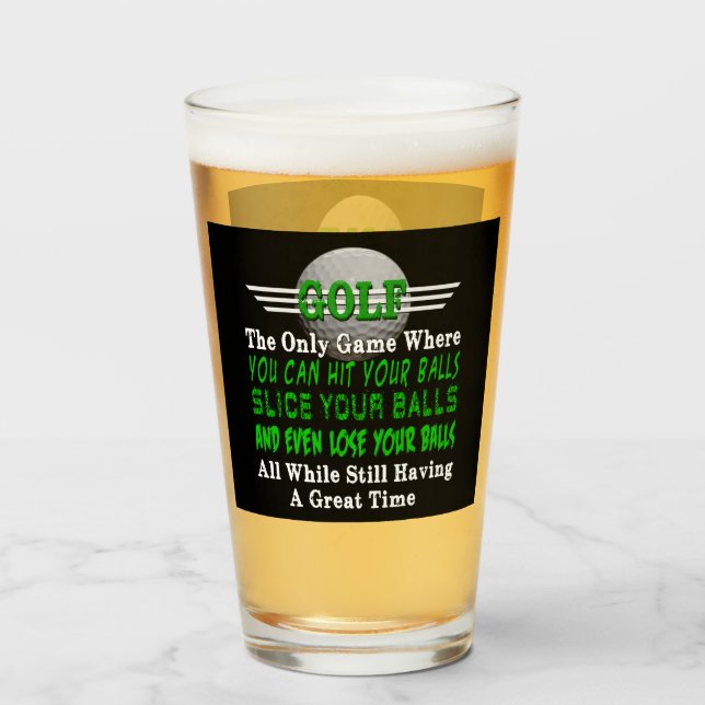 Golf Balls Humor   Glass (Front Filled)
