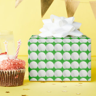 Golf Balls in Grass Pattern Wrapping Paper