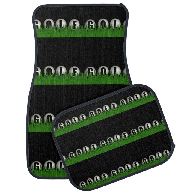 Golf Balls in Green Grass Car Mat (Set)