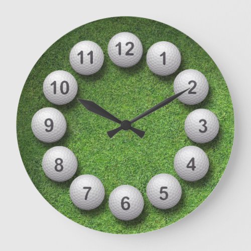 Golf Balls Large Clock