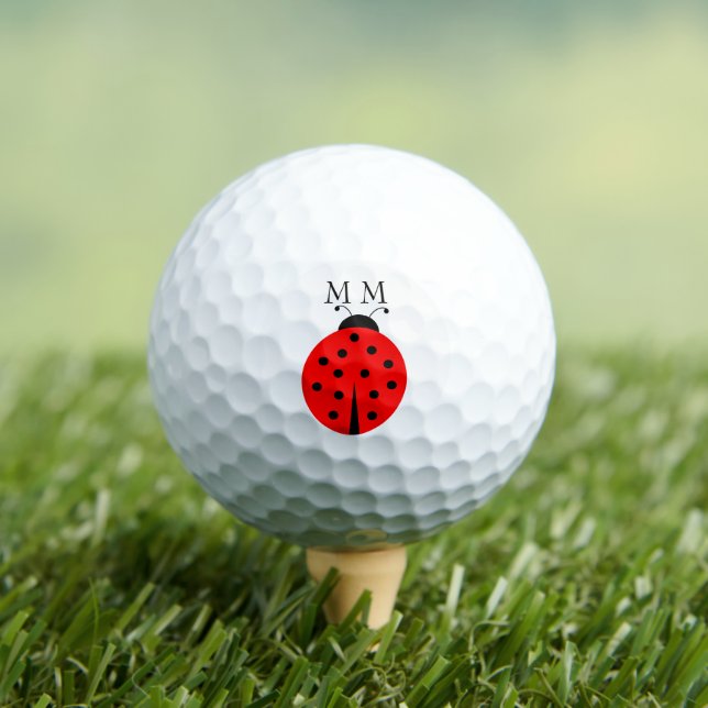 Golf Balls Monogrammed Ladybug Design (Insitu Tee)