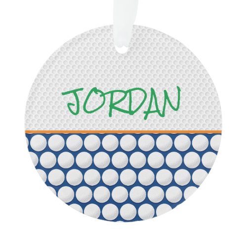 Golf Balls NAME Modern Golfing Kids Colorful Fun Ornament