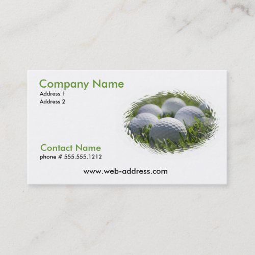Golf Balls on a Business Card