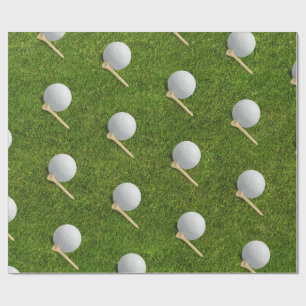 Golf Balls on Green grass background Wrapping Paper