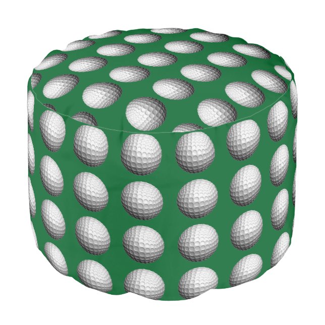 Golf Balls on Green Pouf (Angled Front)