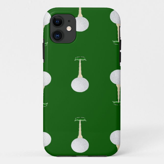 Golf balls pattern on green Case-Mate iPhone case (Back)