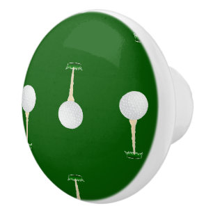 Golf balls pattern on green ceramic knob