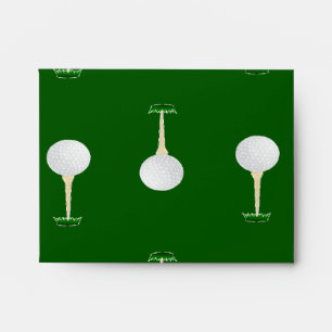 Golf balls pattern on green envelope